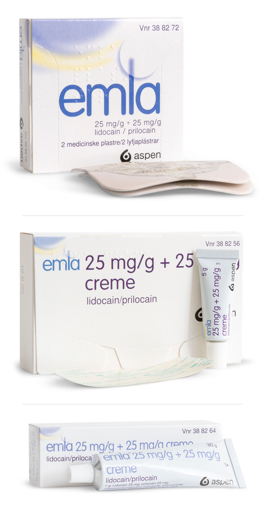 Emla Packshot 5pc tube and dressing